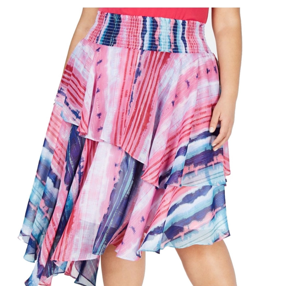 I.N.C Tie Dye Asymmetrical Skirt Size XXL